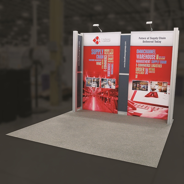 Custom trade show exhibit structures, like design # 726186 stand out on the convention floor. Draw eyes to your trade show booth with exciting custom exhibits & displays. We can customize any trade show exhibit or display to your specifications.