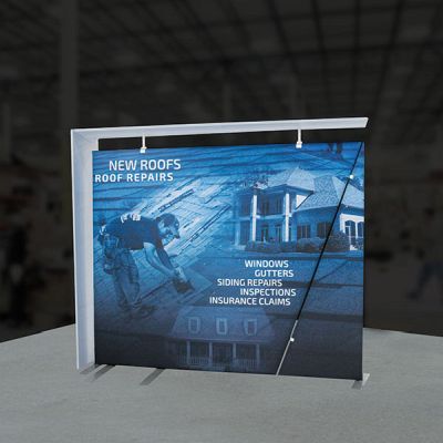 Custom trade show exhibit structures, like design # 811933 stand out on the convention floor. Draw eyes to your trade show booth with exciting custom exhibits & displays. We can customize any trade show exhibit or display to your specifications.