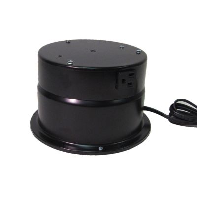 This display turntable ships in one day and is ready to use out of the box.  Comes standard with rotating 8 amp outlet, clockwise rotation at 2 RPM and 50 lb Capacity.  Get your display noticed with motion!