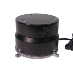 This display turntable ships in one day and is ready to use out of the box.  Comes standard with rotating 8 amp outlet, clockwise rotation at 2 RPM and 100 lb Capacity.  Get your display noticed with motion!