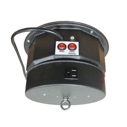 This rotating ceiling motor for hanging displays ships in one day and is ready to use out of the box.  Comes standard with rotating 15 amp outlet, clockwise rotation at 1.3 or 2.6 RPM and 200 lb Capacity.  Get your display noticed with motion!