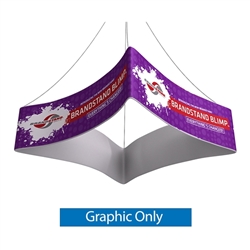 12ft x 24in Blimp Curved Quad Single-Sided Print (Graphic Only) | Trade Show Booth Ceiling Hanging Sign