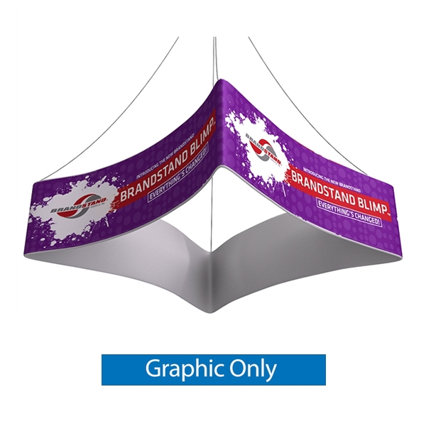 10ft x 42in Blimp Curved Quad Graphic Single-Sided Print (Graphic Only) | Trade Show Booth Ceiling Hanging Sign