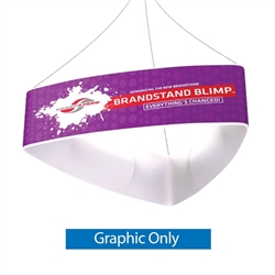 10ft x 24in Blimp Curved Trio Single-Sided Fabric Print (Graphic Only) | Trade Show Booth Ceiling Hanging Sign