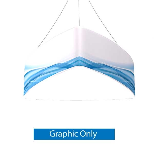 10ft x 24in Blimp Curved Trio Hanging Banner | Blank Bottom Graphic Only | Trade Show Hanging Sign - Hanging Banner Exhibit Display