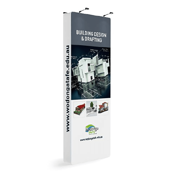 Bombora are tall free standing double sided graphic displays. The double sided graphics allow you to place it in almost any indoor location for maximum exposure - use in a wide variety of locations: Exhibition halls, shopping malls, retail showrooms etc.