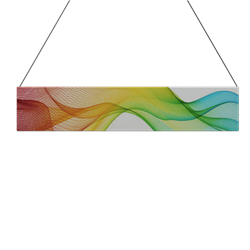 10ft x 2ft Double-Sided Flat Hanging Sign (Graphic & Hardware) is a must have at your next trade show. This ceiling banner is printed on quality fabric. Available shapes hanging sign are round, flat, square, curved square, tapered square and triangle