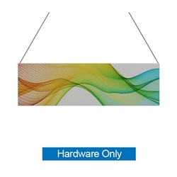 10ft x 3ft  Flat Hanging Sign (Hardware Only) is a must have at your next trade show. This ceiling banner is printed on quality fabric. Available shapes hanging sign are round, flat, square, curved square, tapered square and triangle