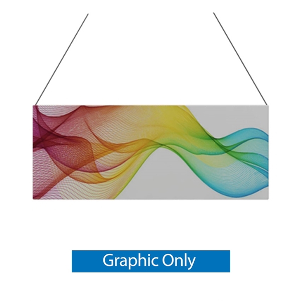 10ft x 4ft Double-Sided Flat Hanging Sign (Graphic Only) is a must have at your next trade show. This ceiling banner is printed on quality fabric. Available shapes hanging sign are round, flat, square, curved square, tapered square and triangle