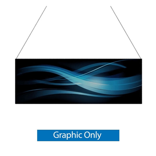 14ft x 5ft Double-Sided Flat Hanging Sign (Graphic Only) is a must have at your next trade show. This ceiling banner is printed on quality fabric. Available shapes hanging sign are round, flat, square, curved square, tapered square and triangle