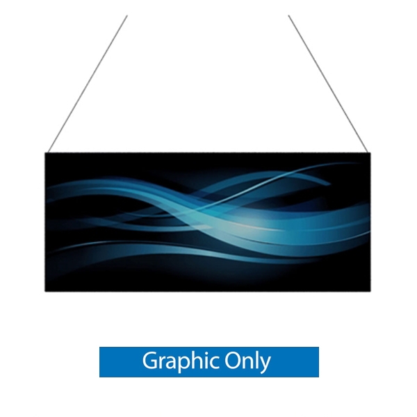 14ft x 6ft Double-Sided Flat Hanging Sign (Graphic Only) is a must have at your next trade show. This ceiling banner is printed on quality fabric. Available shapes hanging sign are round, flat, square, curved square, tapered square and triangle