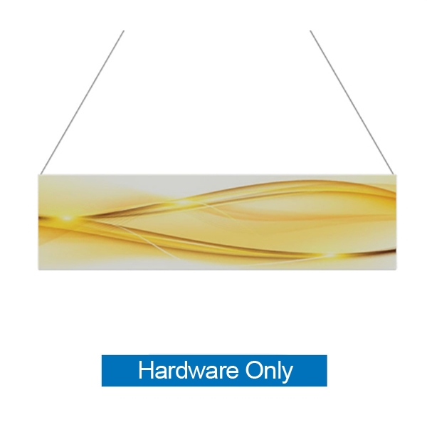15ft x 4ft  Flat Hanging Sign (Hardware Only) is a must have at your next trade show. This ceiling banner is printed on quality fabric. Available shapes hanging sign are round, flat, square, curved square, tapered square and triangle