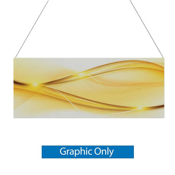 15ft x 6ft Double-Sided Flat Hanging Sign (Graphic Only) is a must have at your next trade show. This ceiling banner is printed on quality fabric. Available shapes hanging sign are round, flat, square, curved square, tapered square and triangle