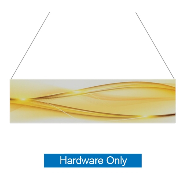 18ft x 4ft  Flat Hanging Sign (Hardware Only) is a must have at your next trade show. This ceiling banner is printed on quality fabric. Available shapes hanging sign are round, flat, square, curved square, tapered square and triangle