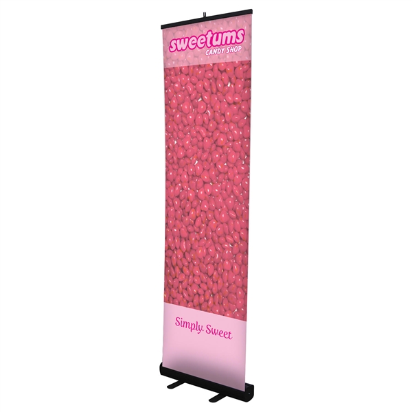 24in Economy Retractor Banner Stand Black Opaque Fabric Kit the most economical retractor on the market. Perfect for tradeshows, meetings, lobbies, and retail point of sale.Economy Retractor Banner Stands available in 6 sizes for all your mobile marketing