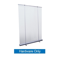 6ft Jumbo Wide Retractable Banner Stand Hardware Only most economical back wall displays for less than the cost of a pop-up. Perfect for branding messages behind speeches and presentations, or makes a great foundation for a trade show booth.