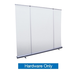 8ft Jumbo Wide Retractable Banner Stand Hardware Only most economical back wall displays for less than the cost of a pop-up. Perfect for branding messages behind speeches and presentations, or makes a great foundation for a trade show booth.
