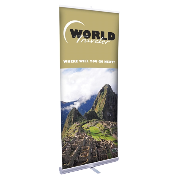 31.5in Economy Plus Retractor with Opaque Fabric Banner is ideal for a point-of-sale display. Wide selection of banner stands including roll up banners, promotional flags, and graphic displays. Great promotional tools for trade shows and retail.