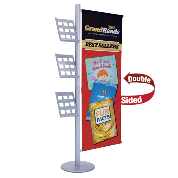 3ft x 6ft Flex Single-Banner Display Kit. This display's versatile central post can be customized with banners and lit racks. We've created three kits to get started, but add-ons are interchangeable so you can create your own configuration.