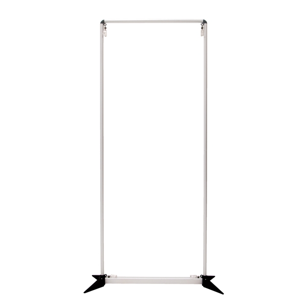 3ft x 6ft FrameWorx Banner Display Hardware. This display's versatile central post can be customized with banners and lit racks. We've created three kits to get started, but add-ons are interchangeable so you can create your own configuration.