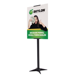 2ft x 5ft Base-X Single-Sided Sign Kit. This signpost's space-saving base folds out to an X shape for a sleek look that draws attention to the signboard.