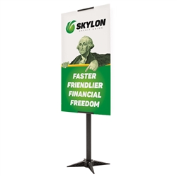 24" x 42" Base-X Single-Sided Sign Kit. This signpost's space-saving base folds out to an X shape for a sleek look that draws attention to the signboard.