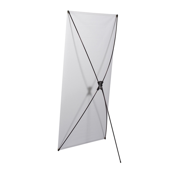 31.5in x 79in Tri-X4 Banner Display Kit with Banner allows your customers to quickly set up their graphics. Budget Spring-Back Banner Stand allows for an upscale wood look for a lower cost.  Simply unfold the Tri-X display and attach a grommeted graphic..