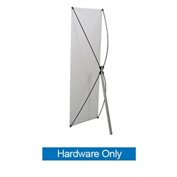 23.5in x 70in Euro-X2 Banner Display Hardware Only allows your customers to quickly set up their graphics. Simply unfold the Euro-X Banner Display Hardware and attach a grommeted graphic. Allows for an upscale wood look for a lower cost.