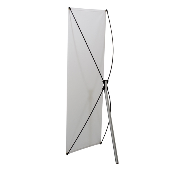 23.5in x 70in Euro-X2 Banner Display Kit with Banner allows your customers to quickly set up their graphics. Simply unfold the Euro-X Banner Display Hardware and attach a grommeted graphic. Allows for an upscale wood look for a lower cost.