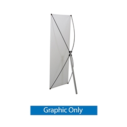 Replacement Graphic for 23.5in x 70in Euro-X2 Banner Display allows your customers to quickly set up their graphics. Simply unfold the Euro-X Banner Display Hardware and attach a grommeted graphic. Allows for an upscale wood look for a lower cost.