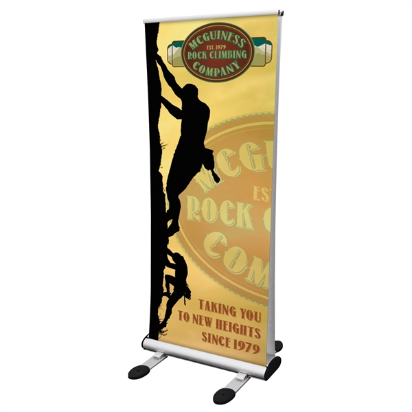 33.25in w Four Season Trek Retractor Outdoor Banner Stand Kit outdoor advertising solution that is durable and easy to set-up. This heavy duty display includes detachable feet that when locked into the base provides a strong and stable footprint.