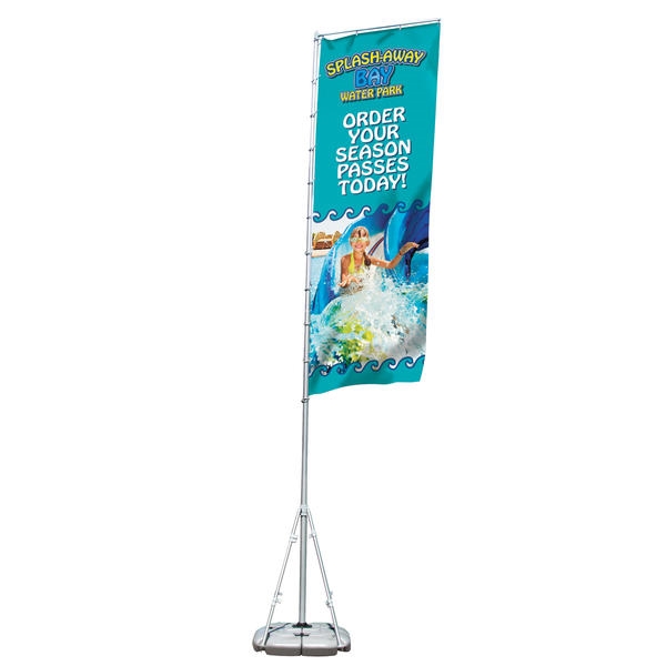 Giant Outdoor Banner Display Kit Single-Sided. Outdoor event stands, custom printed displays enable you to get your slogan to more people. This flag banner is sold to put advertising graphics high above the crowd where they will be seen