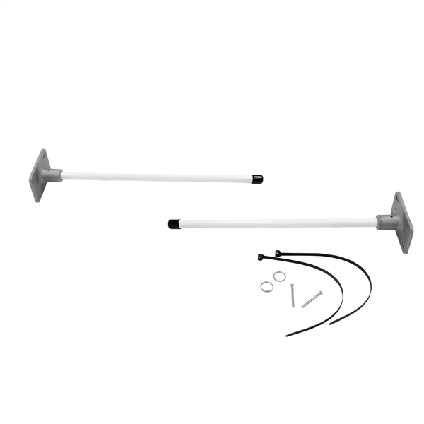 Wall Mount Bracket Set 30in is used to install banners on walls and other flat surfaces. This bracket uses many of the components of our Boulevard Bracket System to secure the fiberglass poles to the base. A Vertical Wall Mount Bracket can easily instal
