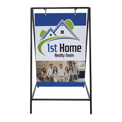 22.5in x 37.6in Aluminum Swing A-frame Imprinted Kit (Double-Sided). Attract business with this motion-filled, eye-catching swinging A-frame.