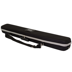 36in Durable polyester fabric carrying case for use with banner stands & displays, back walls, and trade show accessories. Snaps shut to keep your display or graphics stored correctly. Rolls easily from place to place.