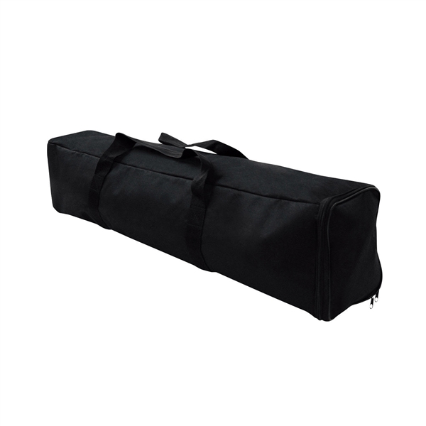31.5 in (W) x 8 in (H) x 7.5 in (L) Fabric Displays Black Soft Carry Case. A soft-sided carrying case designed specifically to securely house the components of the EuroFit Bow Floor Displays. Made from PVC lined polyester with carrying straps.
