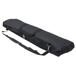39.5 in (W) x 3.5 in (H) x 9 in (L) Soft Carry Case for Deluxe Exhibitor. A soft-sided carrying case designed specifically to securely house the components of the Exhibitor Display Systems. Made from PVC lined polyester with carrying straps.