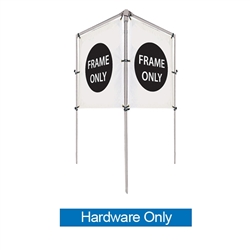 Get your outdoor message noticed! For maximum impact and visibility, In-Ground V-Shape Banner Frame Hardware Only 5ft h x 4ft w are an excellent way to display banners. All pieces of the lightweight all-steel frame snap together for easy assembly.