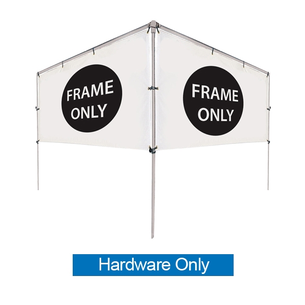 Get your outdoor message noticed! For maximum impact and visibility, In-Ground V-Shape Banner Frame Hardware Only 5ft h x 10ft w are an excellent way to display banners. All pieces of the lightweight all-steel frame snap together for easy assembly.