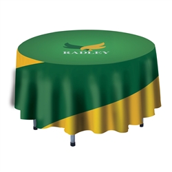 This 4ft x 25in High Round table throw offers a professional presentation at your next trade show or event.  This Draped Round table cover features custom printed graphics that are dye-sub printed on polyester fabric for a beautiful brand presentation. Ou