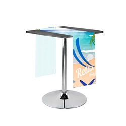 Complete your trade show or presentation with this 12in x 72in  custom dye-sub printed table runner.   All of our custom tablecloths are printed with dye-sublimation to give brilliant, rich colors that command attention.