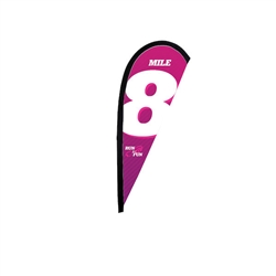 Outdoor promotional sail flags get your message noticed!  Custom printed 6ft Premium Teardrop marketing flags are perfect for events, trade shows, expos, fairs and in front of retail locations.