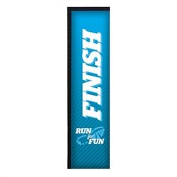 Outdoor promotional sail flags get your message noticed!  Custom printed 10ft Premium Rectangle marketing flags are perfect for events, trade shows, expos, fairs and in front of retail locations.