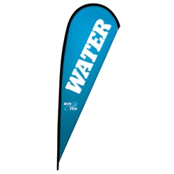 Outdoor promotional sail flags get your message noticed!  Custom printed 11.5ft Premium Teardrop marketing flags are perfect for events, trade shows, expos, fairs and in front of retail locations.