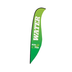 Outdoor promotional sail flags get your message noticed!  Custom printed 17ft Premium Sabre marketing flags are perfect for events, trade shows, expos, fairs and in front of retail locations.