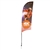 Outdoor promotional sail flags get your message noticed!  Custom printed 9ft Streamline Razor marketing flags are perfect for events, trade shows, expos, fairs and in front of retail locations.