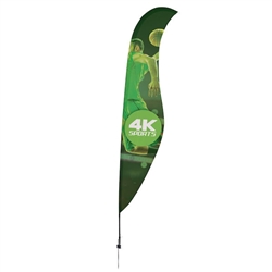 Outdoor promotional sail flags get your message noticed!  Custom printed 17ft Streamline Sabre marketing flags are perfect for events, trade shows, expos, fairs and in front of retail locations.