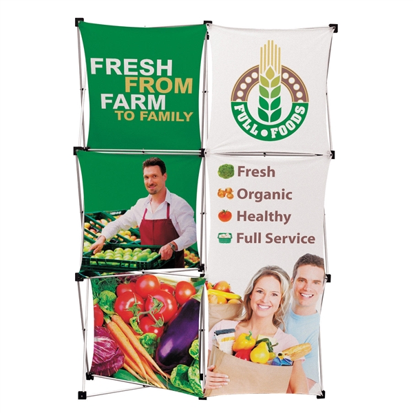 5ft x 8ft Geometrix Poup Trade Show Fabric Display Graphic Only. It is one of the more unique product offerings at xyzDisplays. The Xpressions series offers many of the features the exhibitors look for in a high quality  trade show popup backwall displays