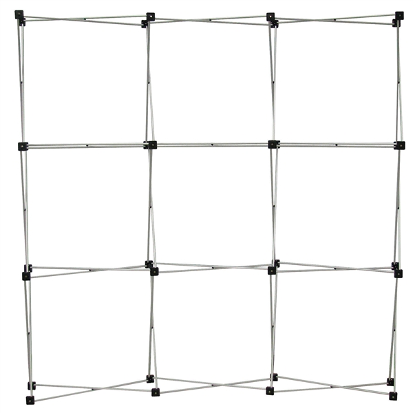 8ft Deluxe Geometrix Display 9 qd Frame Kit. 8ft Deluxe Geometrix Display is one of the more unique product offerings at xyzDisplays. Xpressions series offers many of the features the exhibitors look for in a high quality fabric pop up floor backwall.