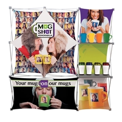 Deluxe GeoMetrix 8ft Fabric Trade Show Display Kit with 4 Banners is one of the more unique product offerings at xyzDisplays. Xpressions series offers many of the features the exhibitors look for in a high quality trade show backwall popup fabric displays